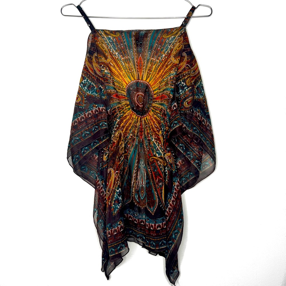 Butterfly Brown Paisley Translucent Blouse Size S